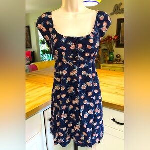 KIMCHI BLUE Urban Outfitters Blue Floral Mini Dress Medium